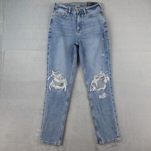 American Eagle Super High-Rise Strigid Mom Jean 2 Standard Blown Out Blue 3936